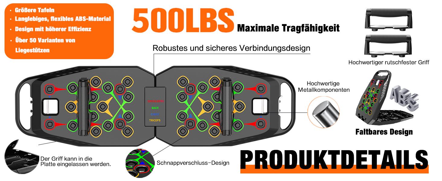Багатофункціональна дошка для віджимань 20 в 1, складаний тренажер для дому та фітнесу, регульована портативна рама для тренувань (чорна)