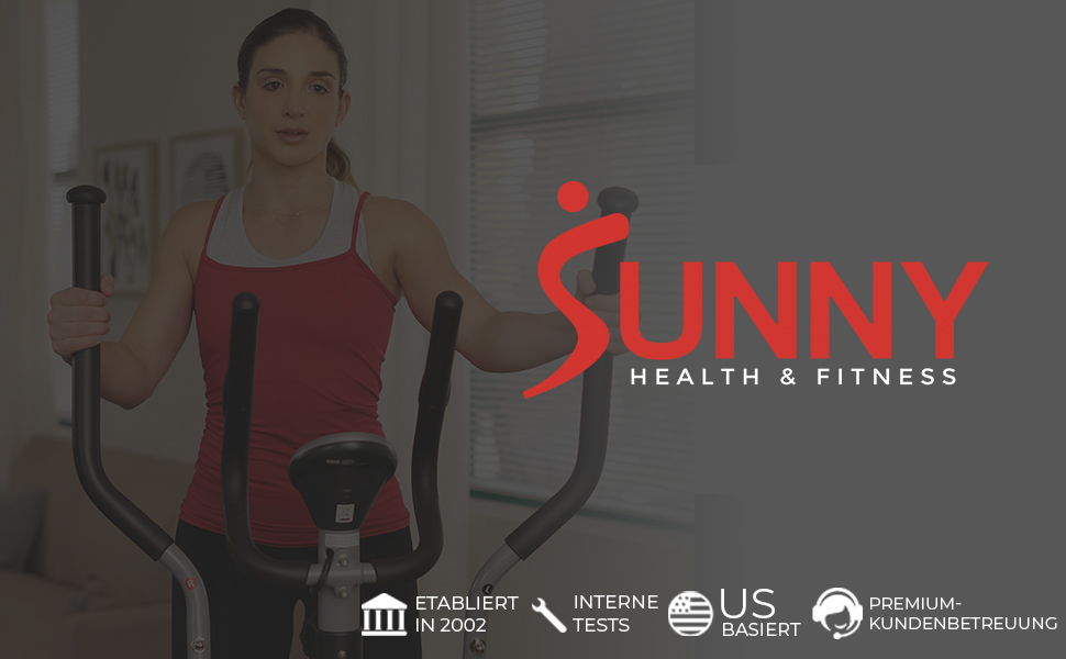 Еліптичний тренажер Sunny Health & Fitness SF-E905 для дому, магнітний, 8 рівнів навантаження, LCD-дисплей, до 100 кг