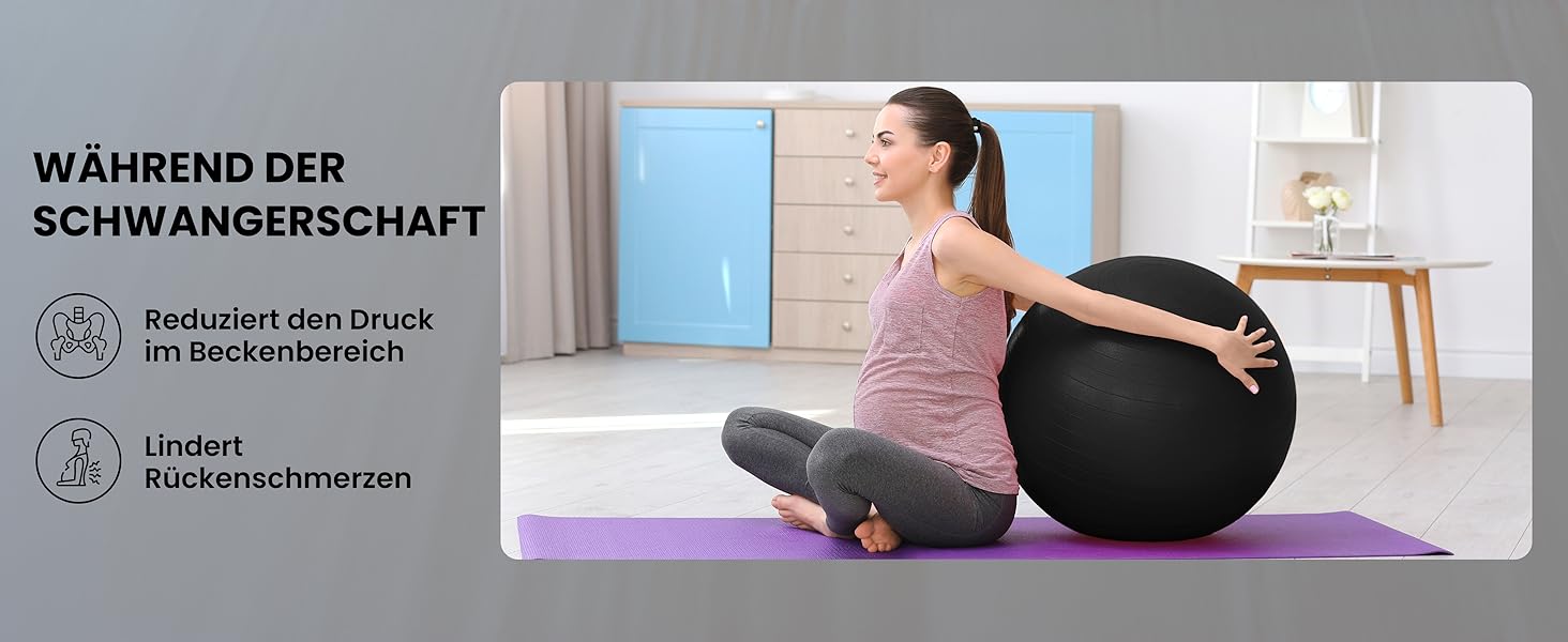 Фітбол Unycos 55/65/75 см: фітнес, йога, баланс, пілатес | з насосом, анти-burst, BPA-Free