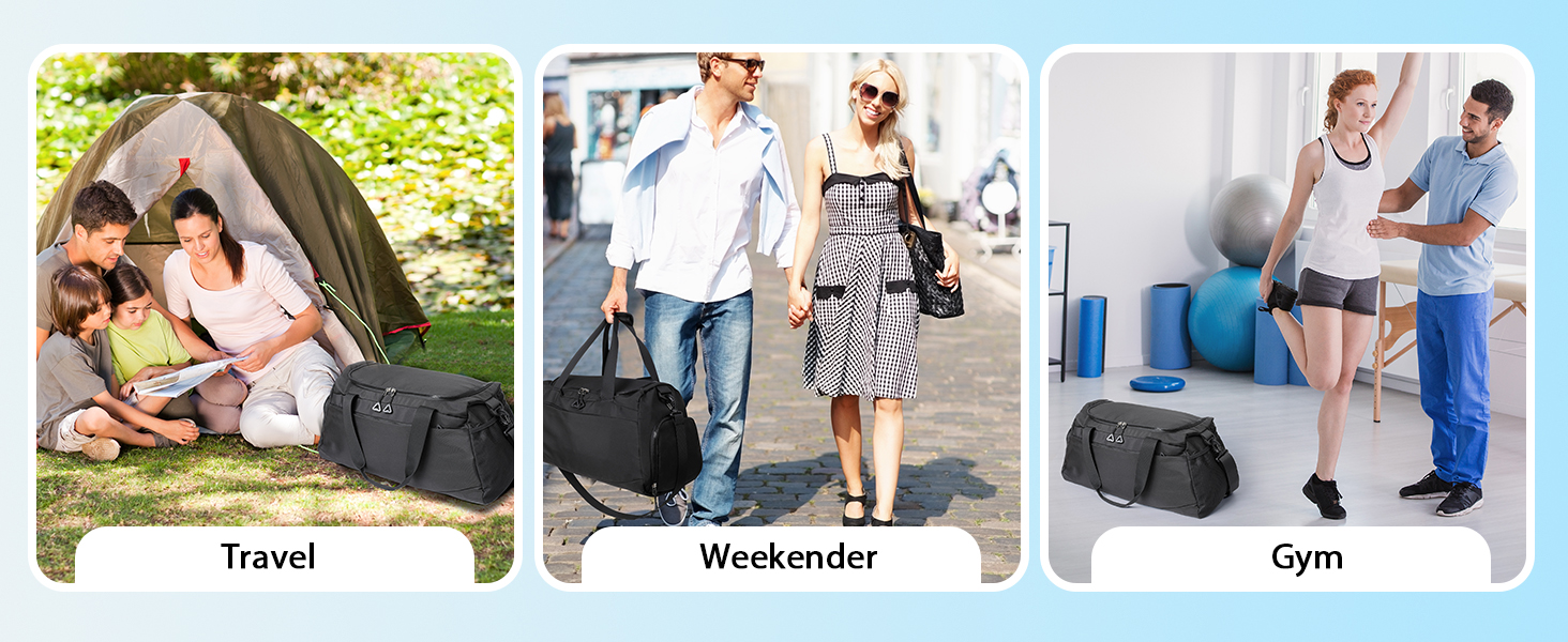 Спортивна сумка Romon для подорожей та тренувань з відділенням для взуття та мокрих речей (39 x 23 x 22 см, чорний)