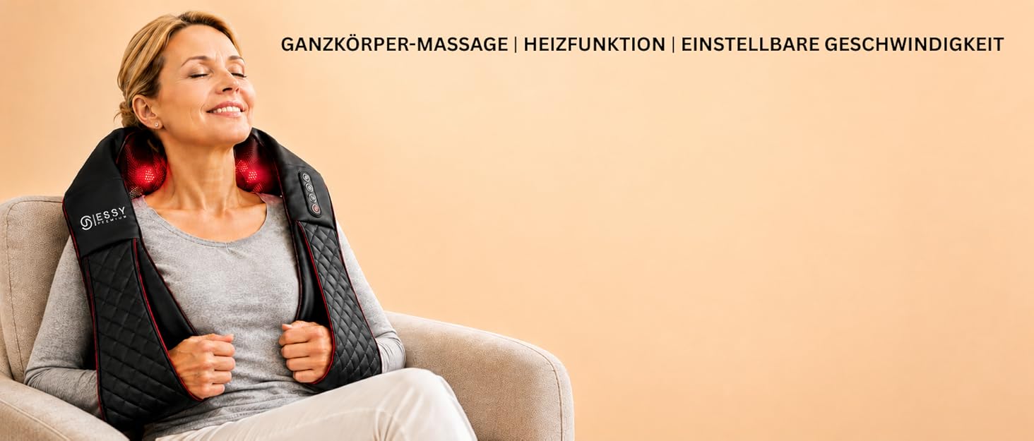 Масажер для шиї та спини з підігрівом Shiatsu Neck Relax - розслаблення м'язів шиї, спини та плечей