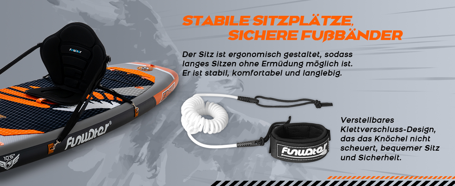 Надувний SUP-борд FunWater 11'10'6: комплект з аксесуарами для дорослих, для всіх рівнів підготовки