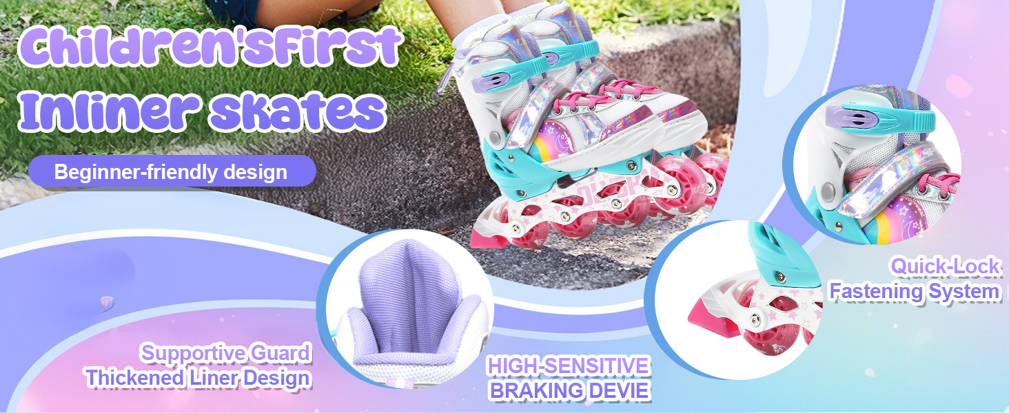 Роликові ковзани для дітей (дівчаток та хлопчиків), дизайн 