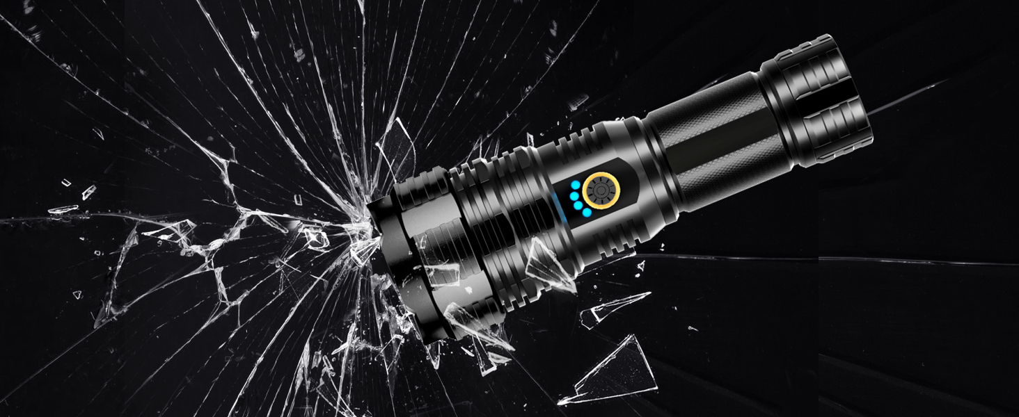Ліхтарик LED Glarylight 600000 Люмен, XHP70.2, USB, IPX7, Zoom, для активного відпочинку та надзвичайних ситуацій