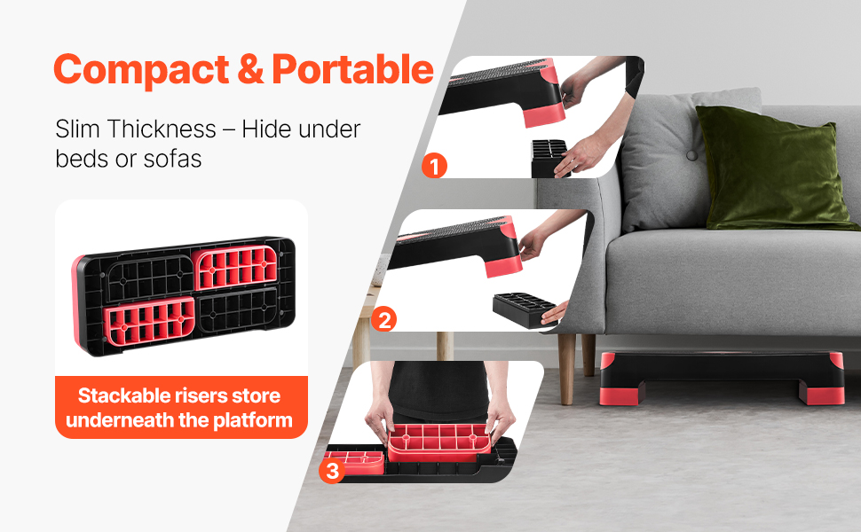 Платформа для аеробіки VEVOR червона