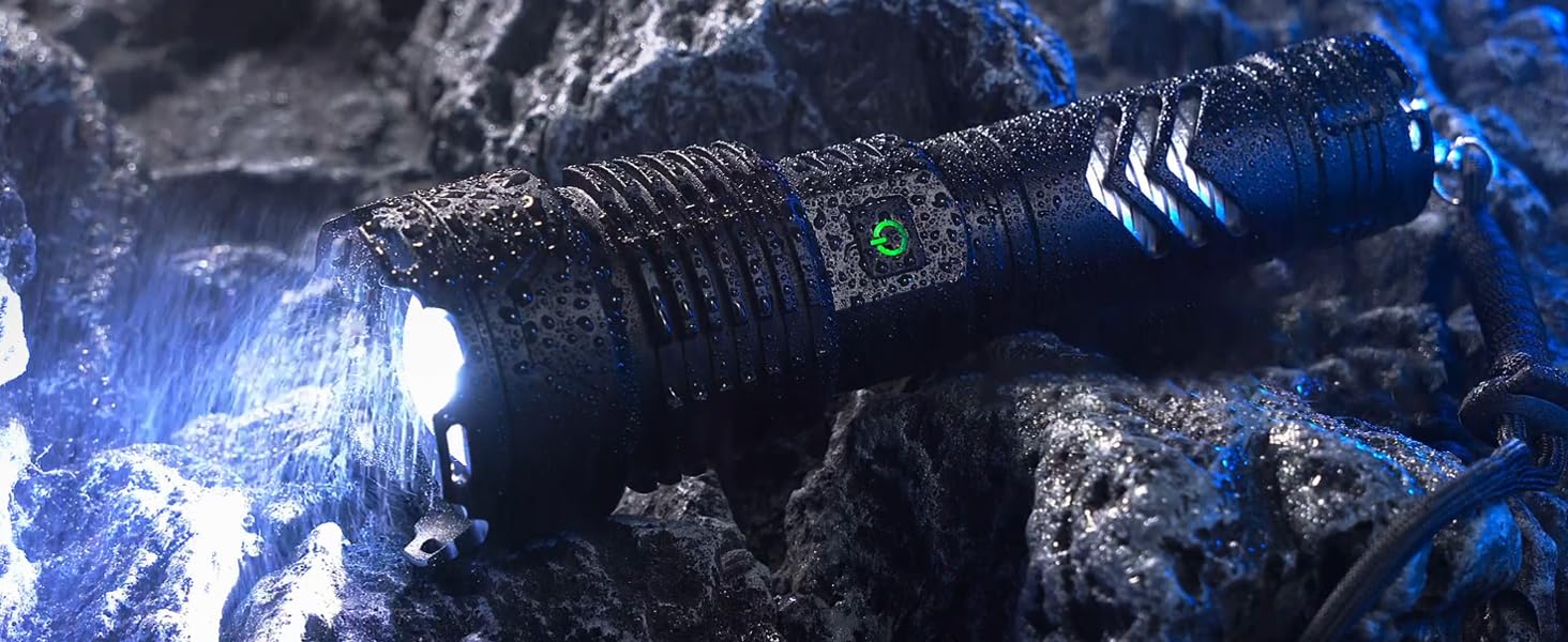 Ліхтар LED Glarylight USB-C, 500000 люкс, 5 режимів, водонепроникний IPX7, для кемпінгу та туризму