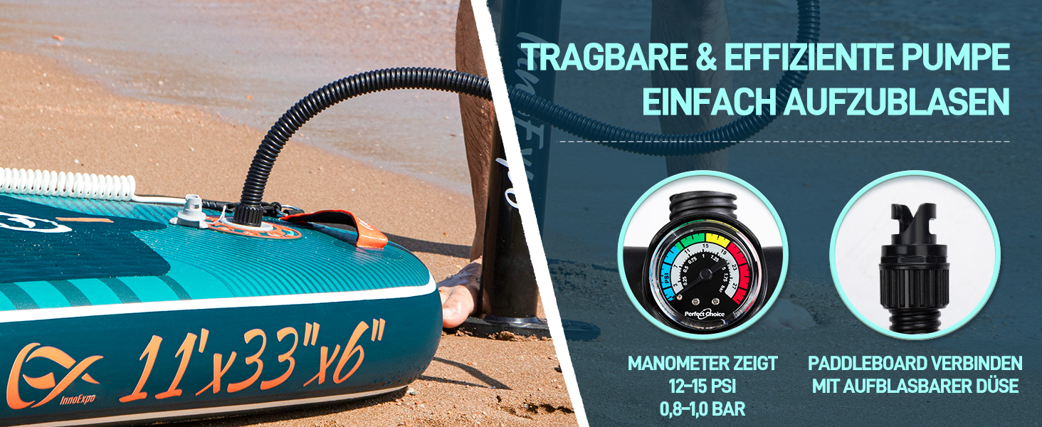 Надувні SUP-дошки InnoExpo 11' з преміум аксесуарами: стабільний дизайн, антиковзне покриття для підлітків та дорослих (футуристичний)
