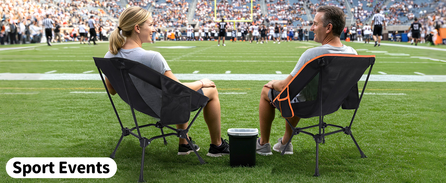 Зручний складаний стул для кемпінгу BeLeEv з 2 кишенями, легкий та компактний, для відпочинку на природі, риболовлі, фестивалів, трекінгу та пляжу