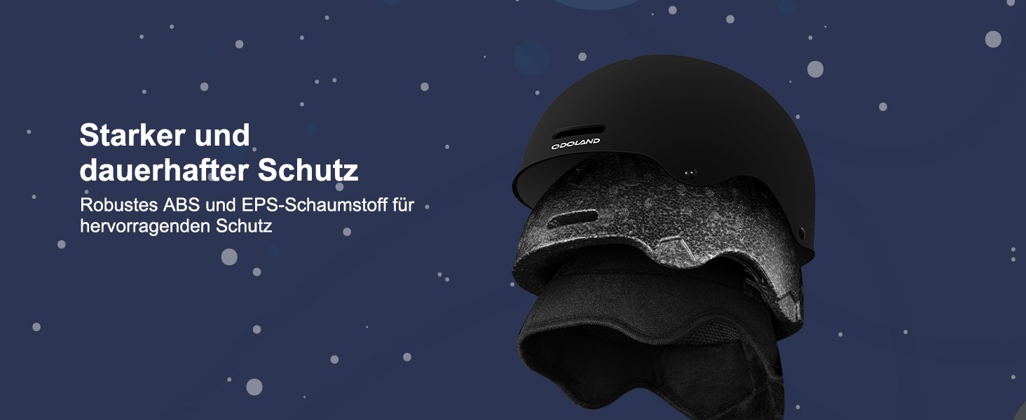 Дитячий гірськолижний шолом та маска Odoland, гірськолижний шолом для хлопчиків та дівчаток, регульований, чорний, з дизайном ракети (54-56 см)