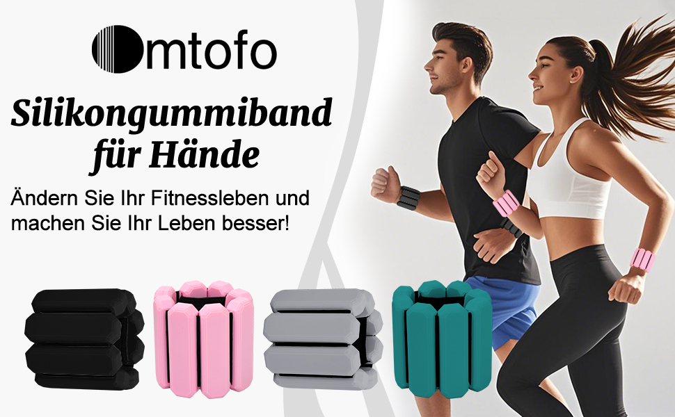 Ваги для зап'ястя та кісточки Omtofo, 2 шт (по 0,45 кг), регульовані, для йоги, танців, пілатесу, аеробіки, кардіо, ходьби, зелено-рожеві