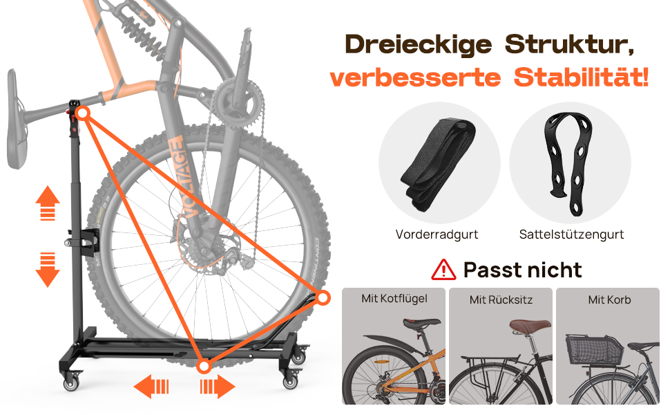 Підставка для велосипеда Housolution вертикальна з колесами, регульована по висоті, без свердління, для гаража та квартири, вантажопідйомність до 80 lbs, 1 шт.