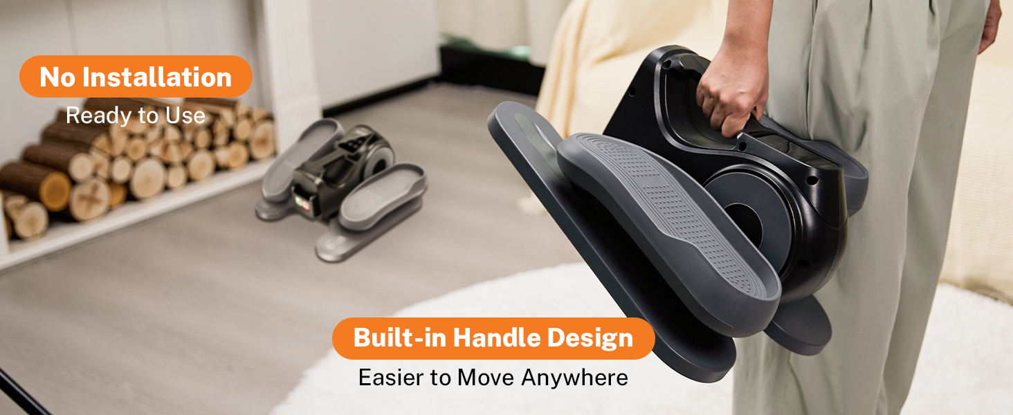 Еліптичний тренажер Gonex під стіл для літніх людей з 10 рівнями опору, тренажер для ніг, як у телепередачі, педальний тренажер, 10 швидкостей та 3 автоматичні режими, чорний