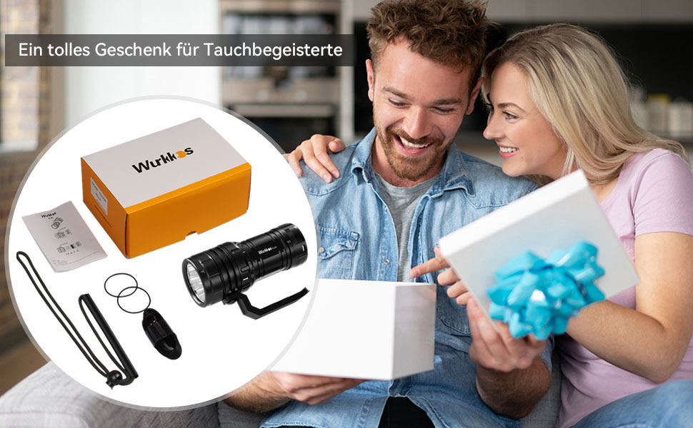 Ліхтар під водою Wurkkos DL06 з 6 LED XHP50.2, 15000 Люмен, акумулятор 3*5000mAh, USB-C зарядка, 6000K