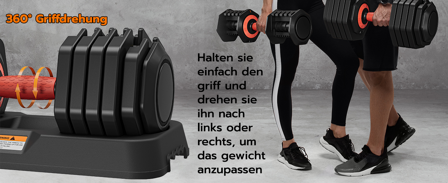 Набір гантелей Dripex: 11 кг, 24.5 кг, 41 кг. Короткі гантелі з антиковзним покриттям, регульовані диски та підставка. Для фітнесу, окремо або пара (червоний 25 кг x1 (10 рівнів регулювання))