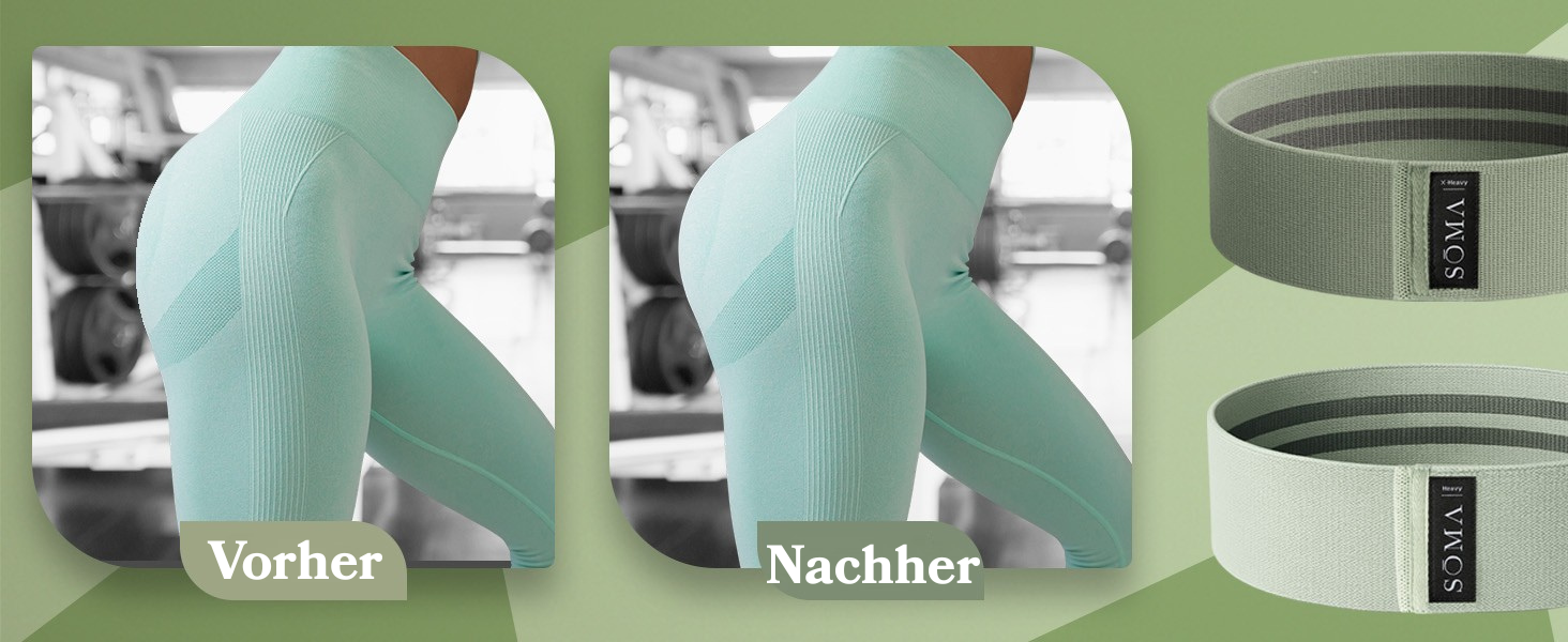 Стрічки для фітнесу Sōma Terrabänder: набір еластичних стрічок для тренувань, йоги, пілатесу та фітнесу. 4 короткі + 4 довгі стрічки