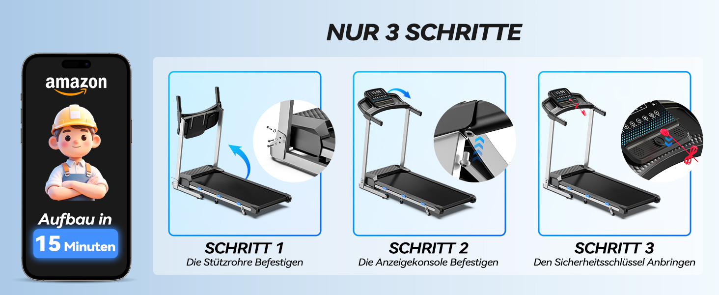 Біговий доріжки для дому Cardirun 3.0PS, 12 км/год, нахил 10%, до 160 кг, LED-дисплей, APP, Bluetooth, тиха, срільно-чорний
