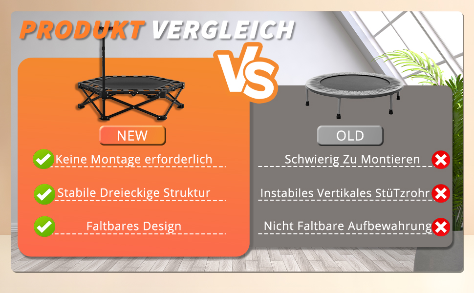 Трамплін для фітнесу в приміщенні, 106 см, з регульованими ручками, вантажопідйомність 200 кг, для фітнесу та аеробіки, складаний та портативний