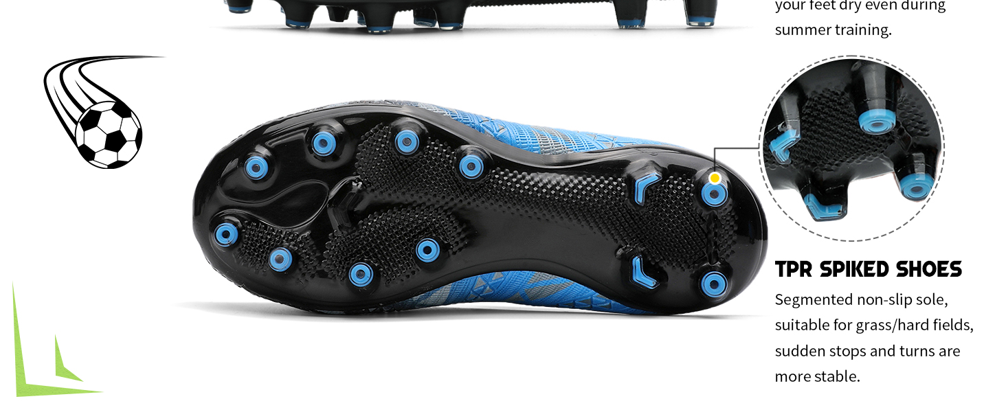 Дитячі футбольні бутси ASHION для футболу та активного відпочинку, розмір 32 EU, блакитно-чорні
