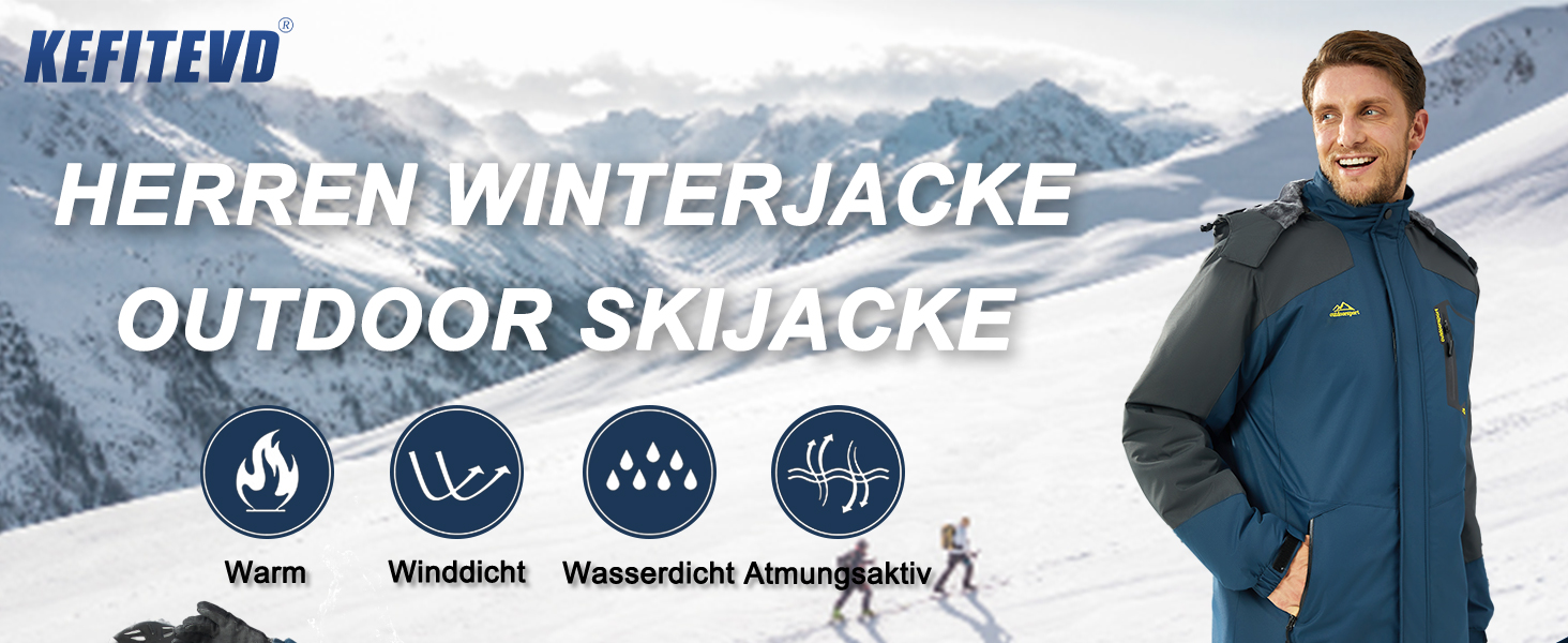Чоловіча зимова куртка KEFITEVD: водонепроникна, дихаюча, з капюшоном, для сноуборду та активного відпочинку (XL, сіро-жовтий)