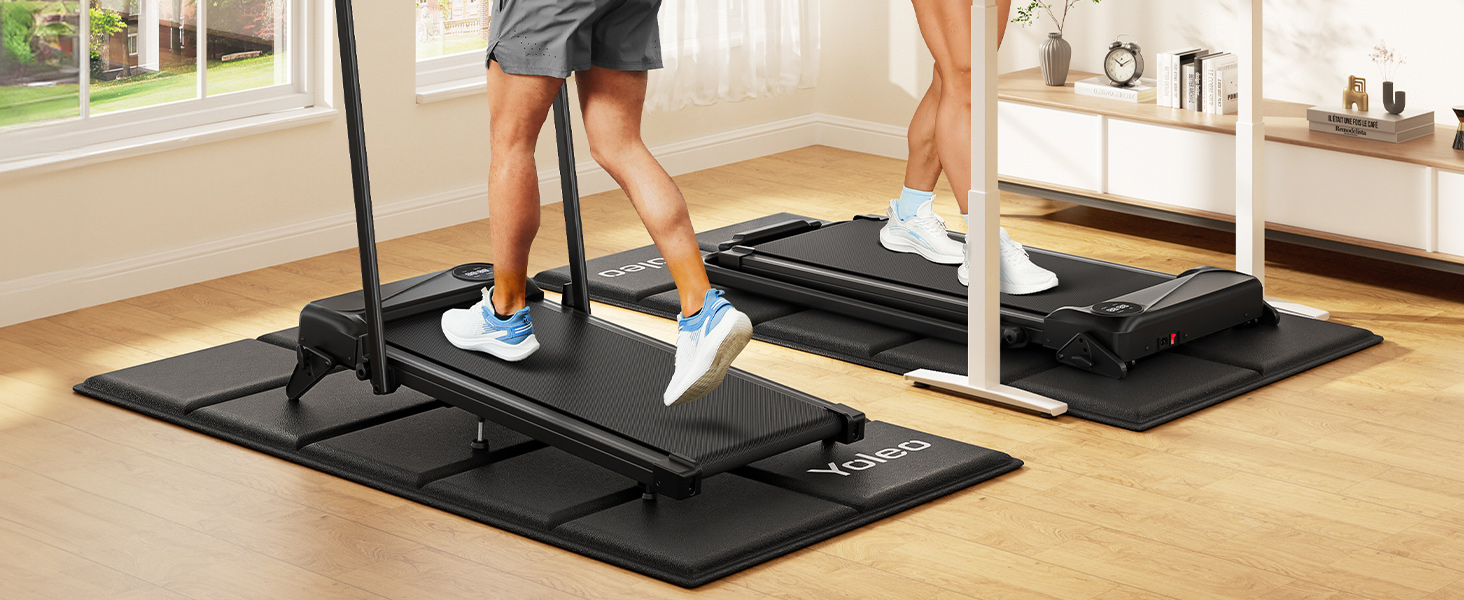 Килимок захисний під бігову доріжку та тренажери Yoleo, 160x75 см, шумопоглинаючий та протиковзкий килим для підлоги під велотренажер, еліпс та лавку для гантелей, чорний