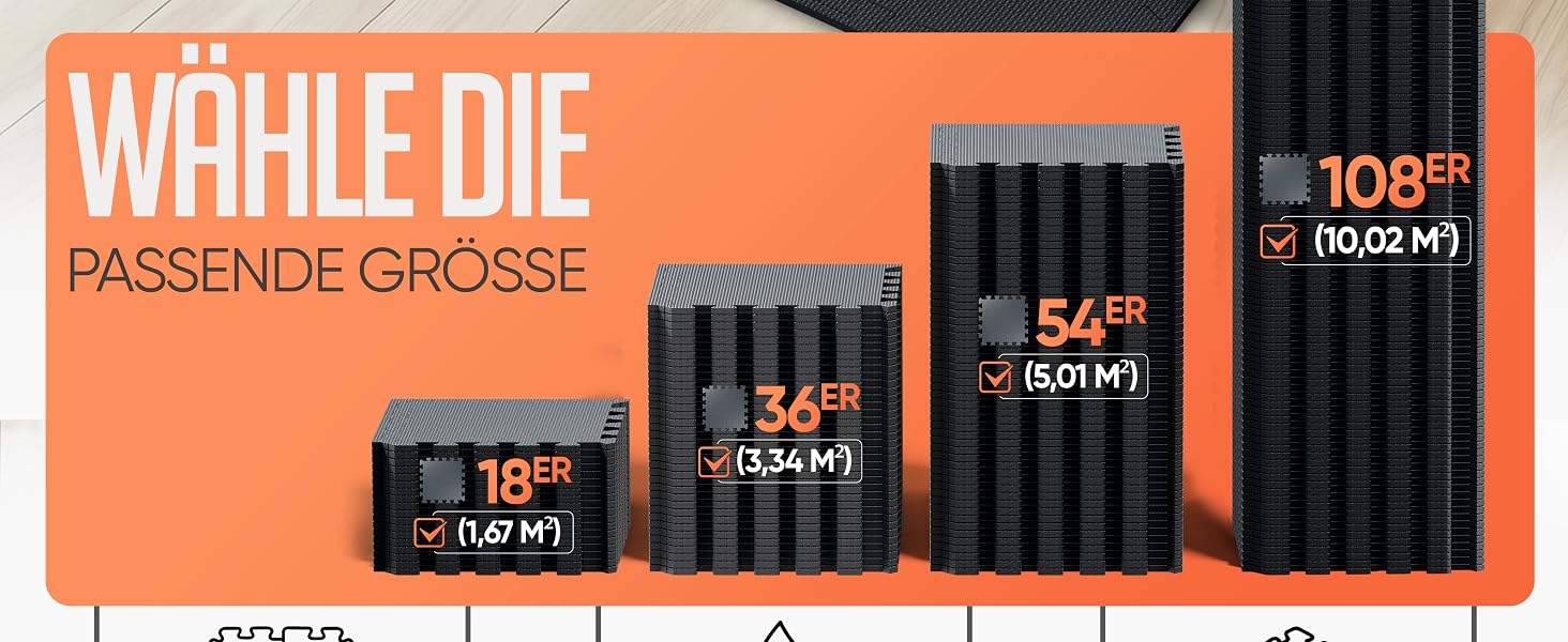 Фітнес-килимок Puzzle Anthracite 1.67 м² (18 матів) + Антиковзкий килимок в подарунок | Килимок для спорту, гімнастики, тренувань