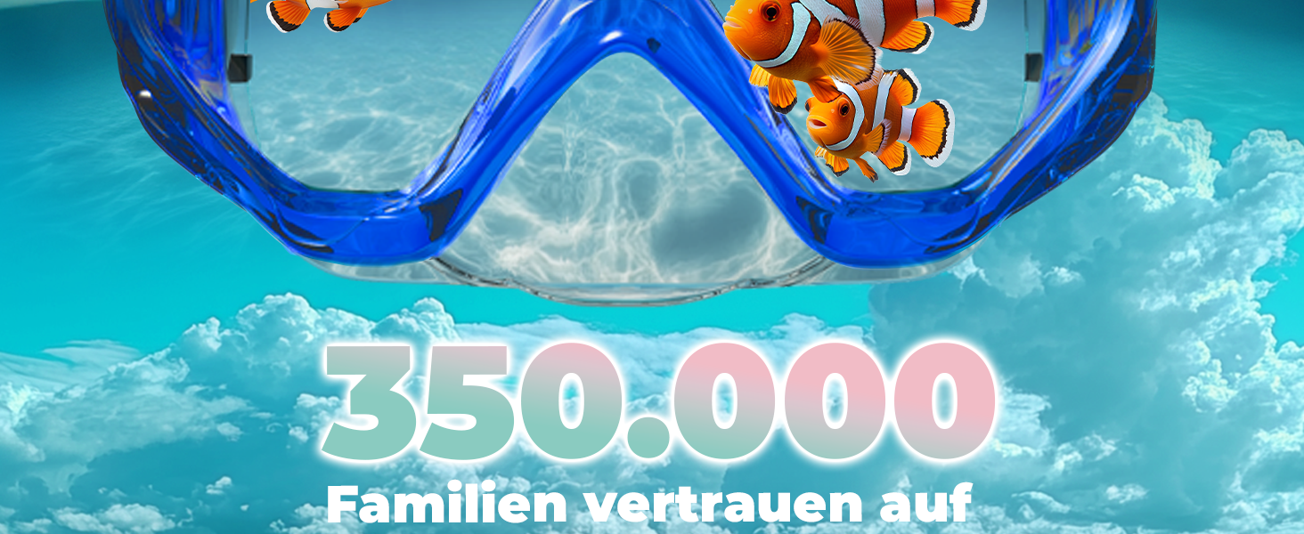 Набір для снорклінгу KIDVERSE для дітей 5-16 років: маска та трубка для плавання, блакитна.