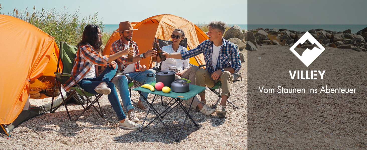 Складаний туристичний стіл VILLEY для кемпінгу та відпочинку на природі (зелений)