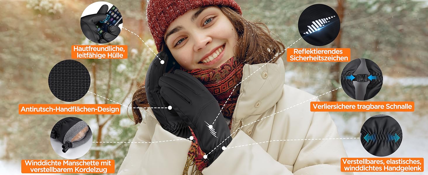 Зимові рукавички Rivmount RG802 Black: водонепроникні, теплі, для катання на лижах, велосипеді, мотоциклі та повсякденного використання