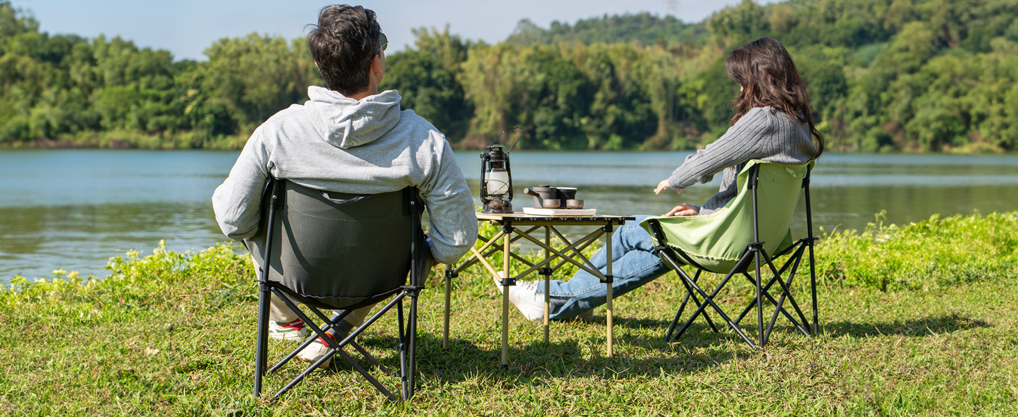 Складний стілець U2PICK для кемпінгу: легкий, зручний, до 160 кг, з сумкою, сірий