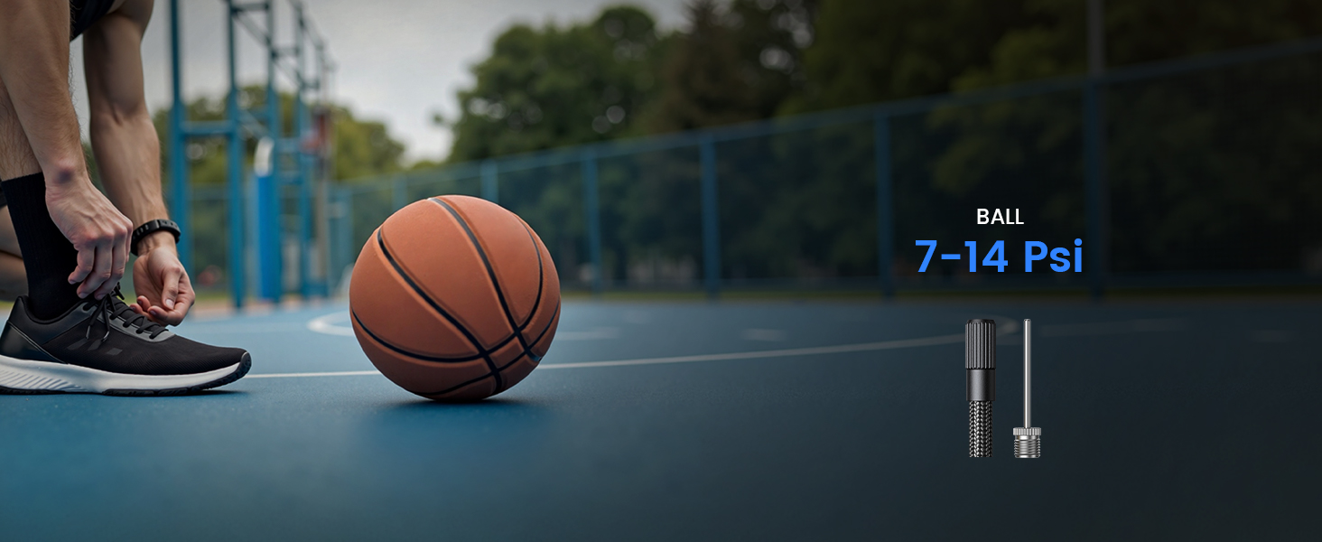 Електричний насос Lamicall для велосипедів, авто, мотоциклів та м'ячів з LED-підсвічуванням - 150 PSI, 5x швидше