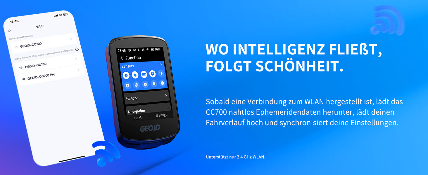 Велокомп'ютер GEOID CC700 GPS бездротовий з кольоровим екраном 2.8