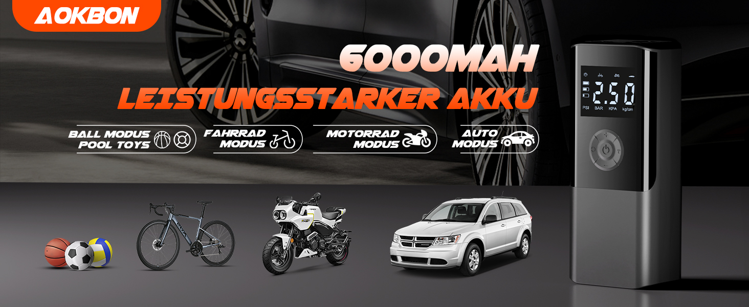 Електричний компресор для велосипедів EasyPump 12V: 150PSI, USB-C, LCD, LED, Powerbank, для всіх типів вентилів