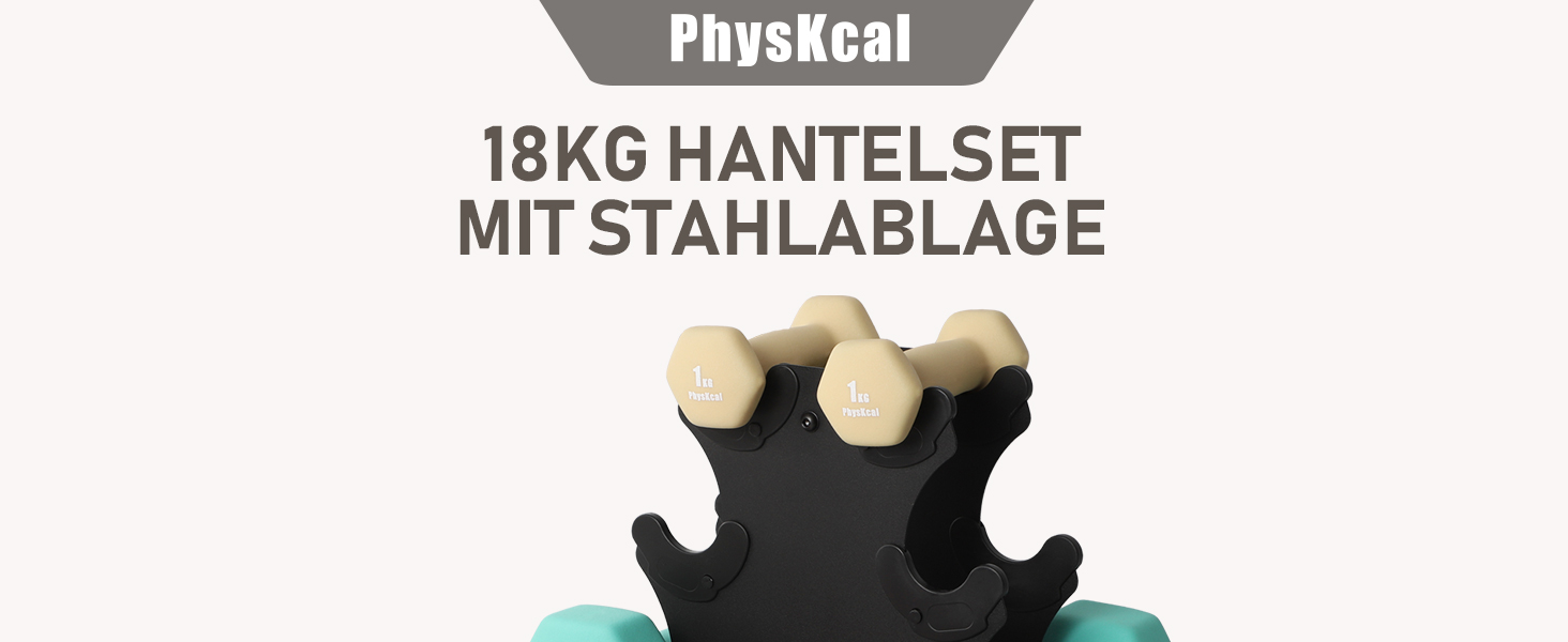 Набір гантелей KurzhanTel для дому та фітнесу, 18 кг (бежевий, рожевий, тіффані)