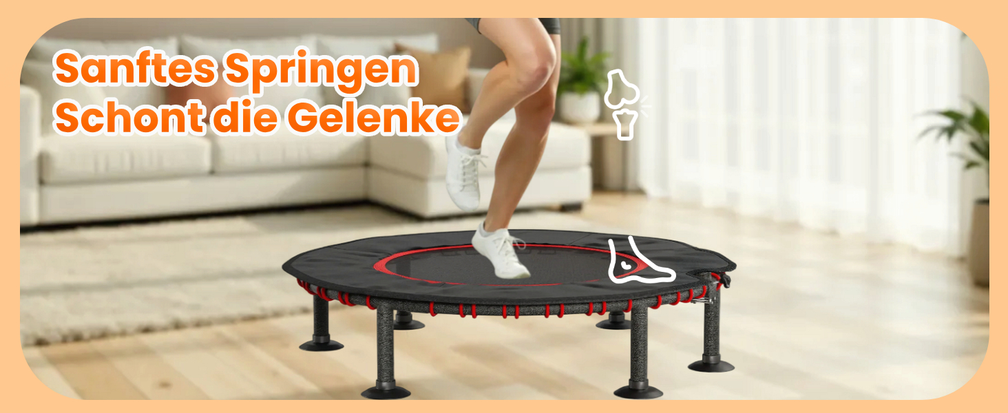 Трамплін для фітнесу LIFERUN для дому | Діаметр 102/122 см | Макс. вага 150 кг | З бортиком та ручками | Без монтажу | Для дітей та дорослих