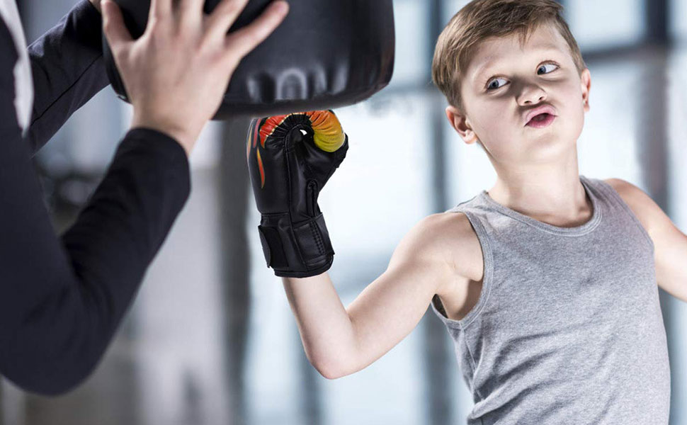Дитячі боксерські рукавички для тренувань та спарингу, 6 oz, чорні