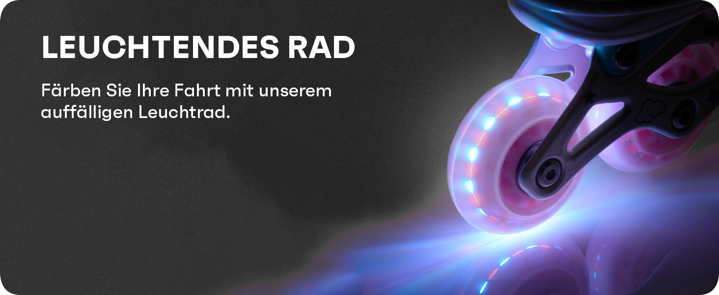 Дитячі ролики M Lunar з LED підсвіткою - регульовані, зручні, для перших спроб катання