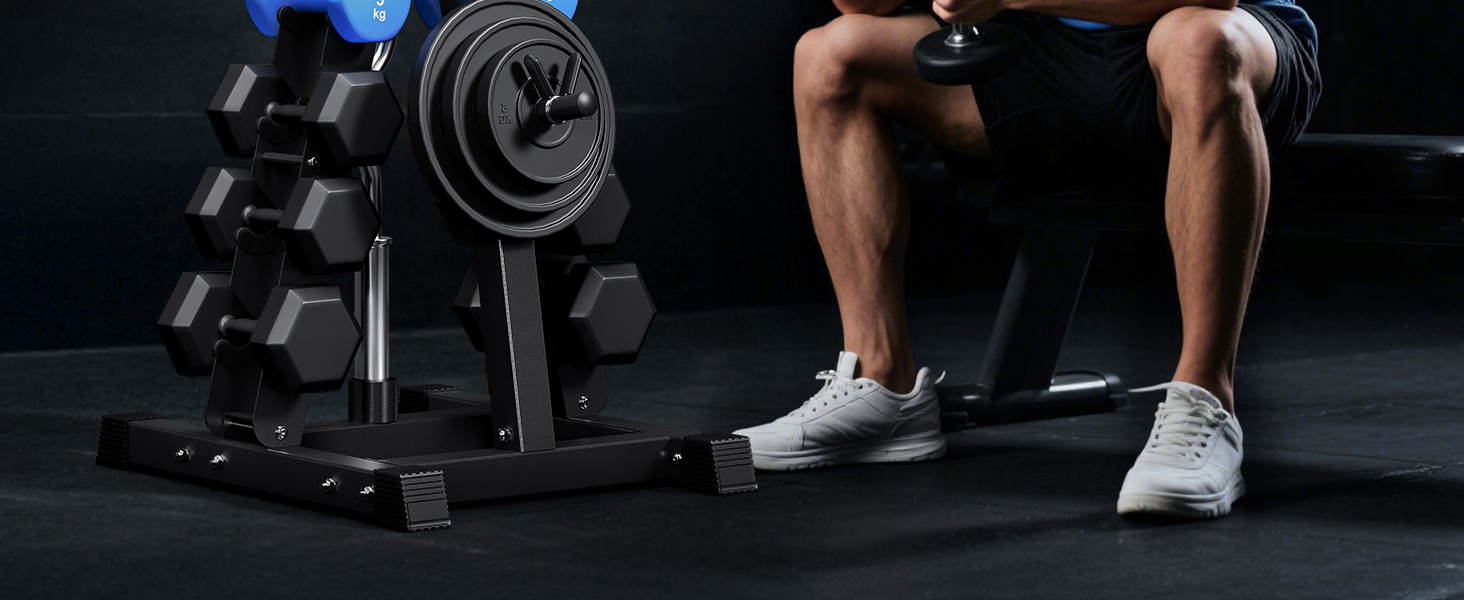 Стойка для гантелей Dripex на 3/5 рівнів, регульована, до 500 кг, сумісна з гантелями, гирями та штангами