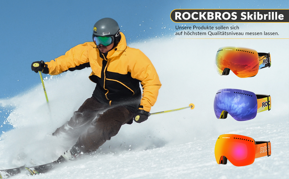 Окуляри ROCKBROS Гірськолижні Сноуборд UV400 Protection Yellow