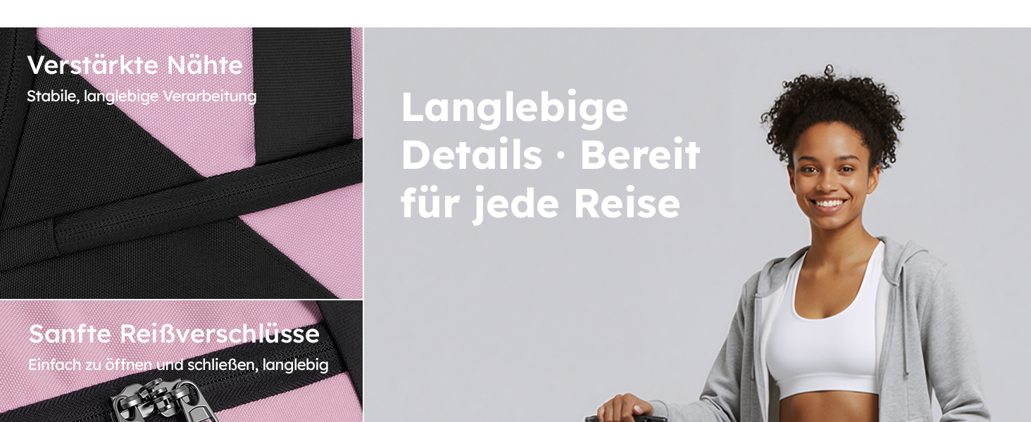 Спортивна сумка Tolaccea для чоловіків та жінок з відділенням для взуття та мокрих речей, рюкзак-дуffel для тренувань, фітнесу, басейну, подорожей (47л, чорно-рожевий)