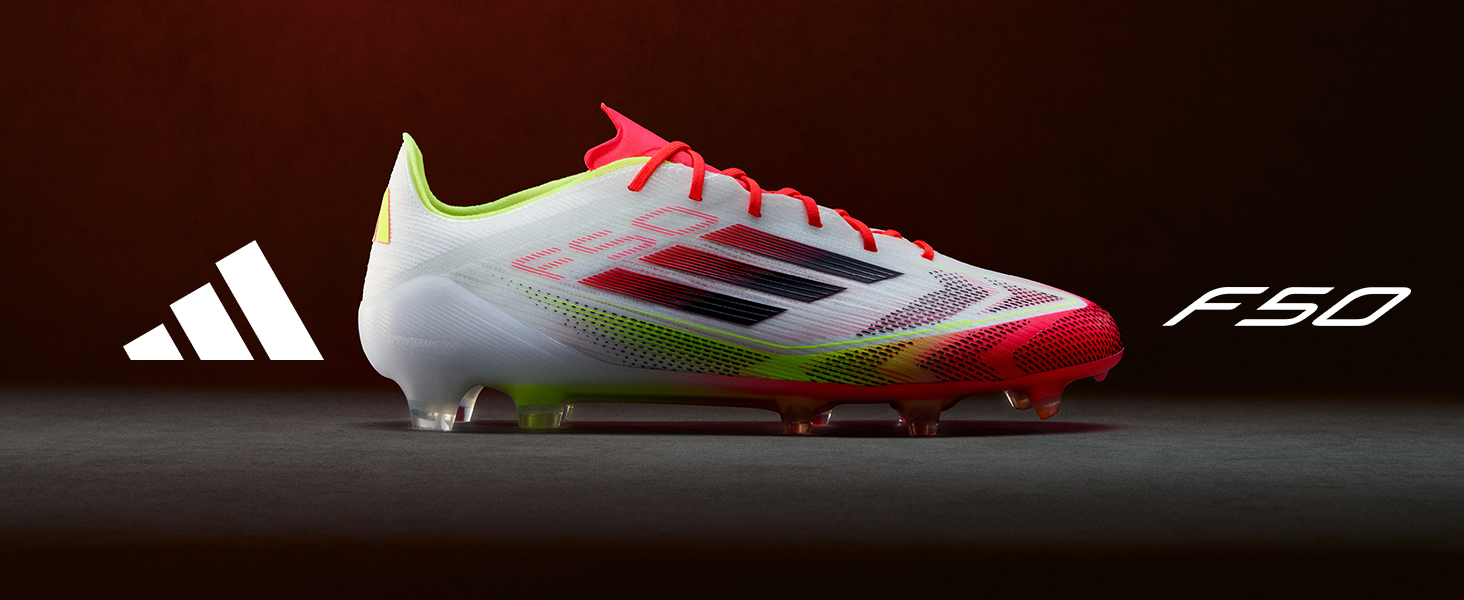 Жіночі футбольні бутси Adidas F50 League Mid Top для твердого/багатоповерххового поля, розмір 39 1/3 EU, кольори: Cloud White, Lucid Red, Solar Yellow