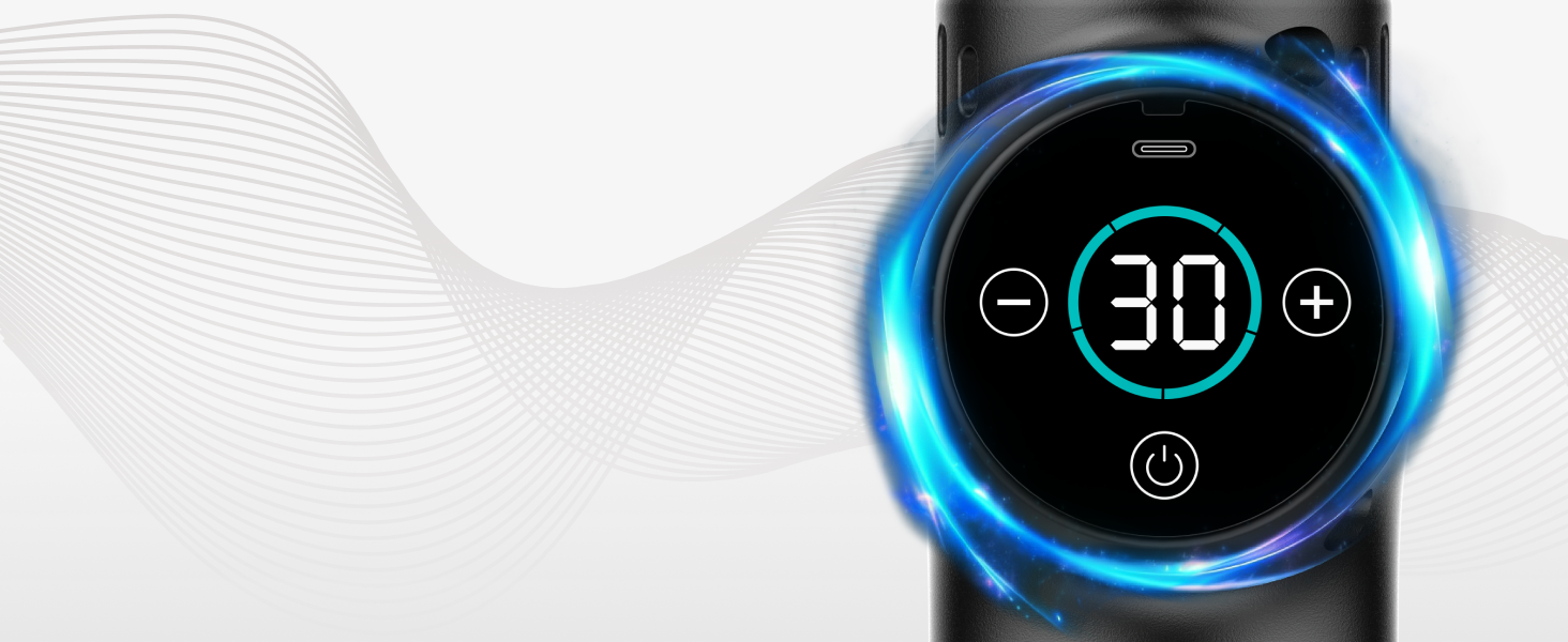 Масажер-пістолет, тихий масажер з 30 рівнями швидкості, 8 насадок для глибокого масажу м'язів, для шиї, спини та всього тіла, міні масажер