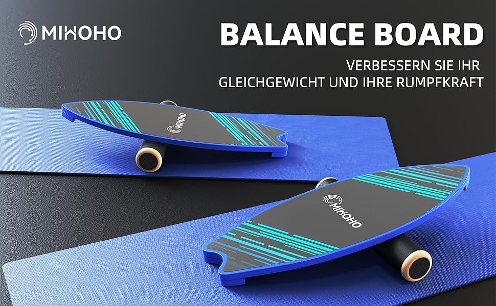 Дерев'яна балансувальна дошка з килимком для фітнесу, реабілітації та серфінгу (чорна)