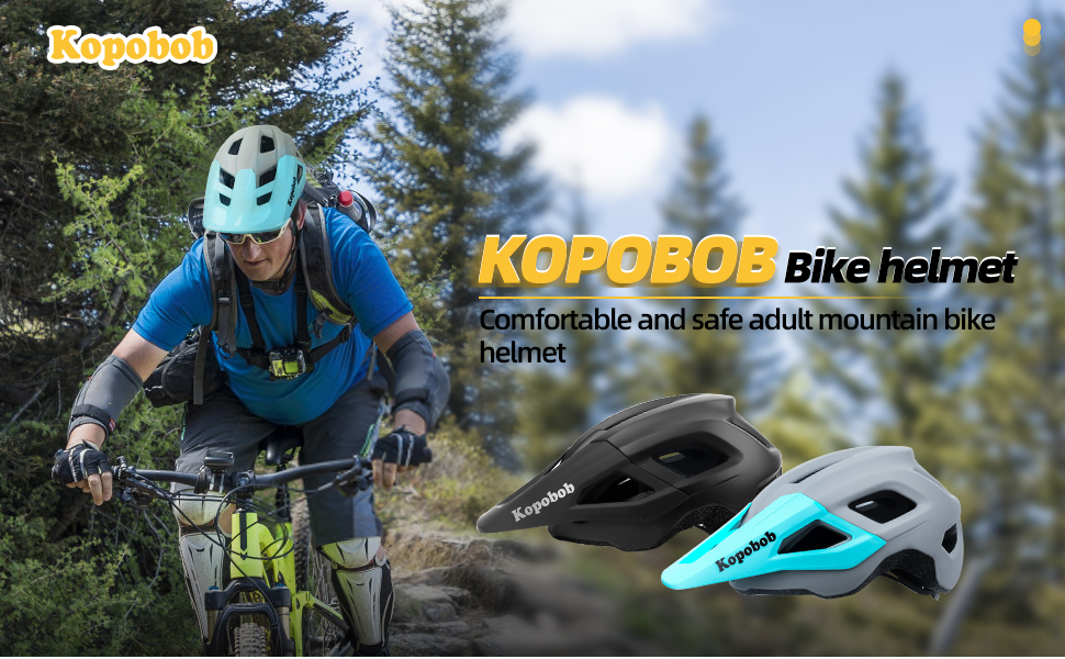 Шолом велосипедний Kopobob унісекс, легкий MTB з козирком (56-60см) чорний