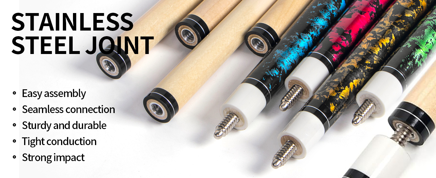 Набір для більярду Horse Billardqueue: 4 більярдні кийки з канадського акації, 58 дюймів, вага 18-21 oz, 2 крейди, для дорослих