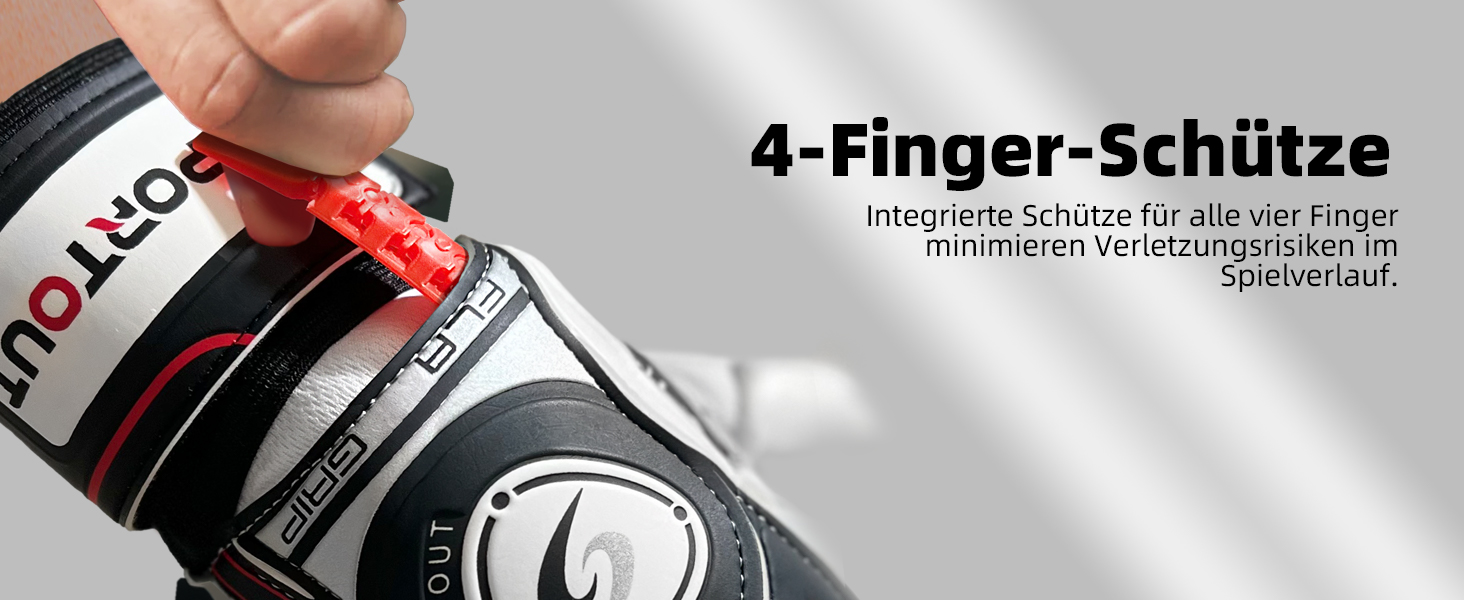 Воротарські рукавички Sportout з Fingersave, 4 мм латекс, для дітей, підлітків та дорослих, чорний, розмір 9