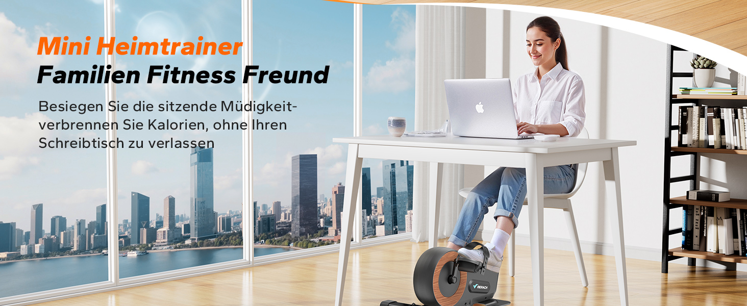 MERACH Педалетраннер для дому: міні-тренажер для літніх людей, тихий та з неслизькою поверхнею, з LCD-дисплеєм, 8 рівнів магнітного опору, переможець тесту 2025, велотренажер для столу в офіс