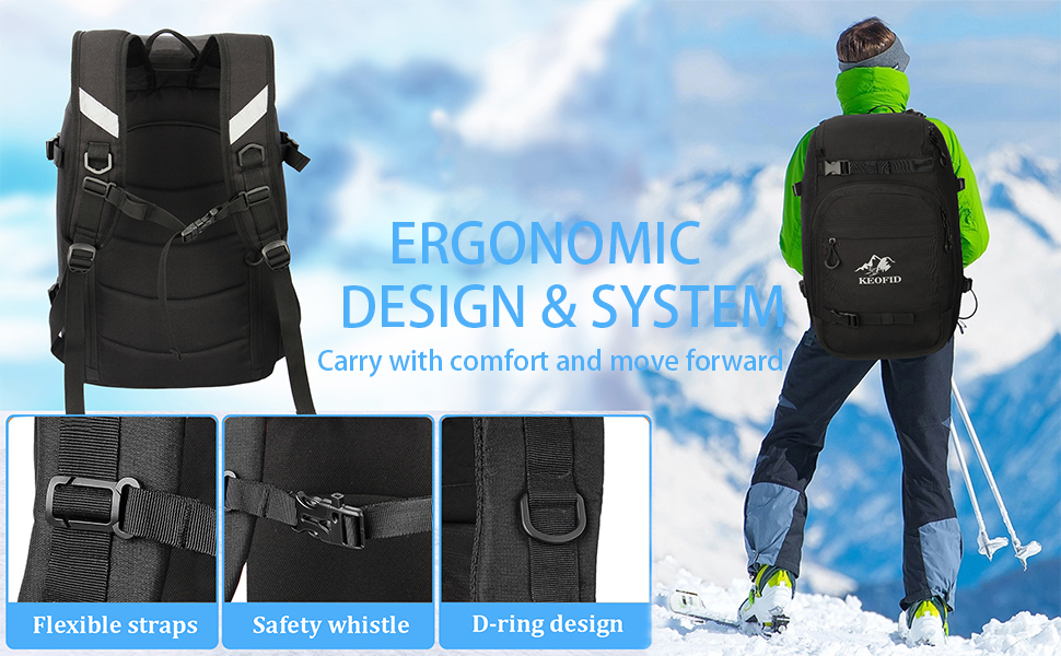 Чохол для лиж KEOFID: універсальний, 50L, для жінок та чоловіків, синій