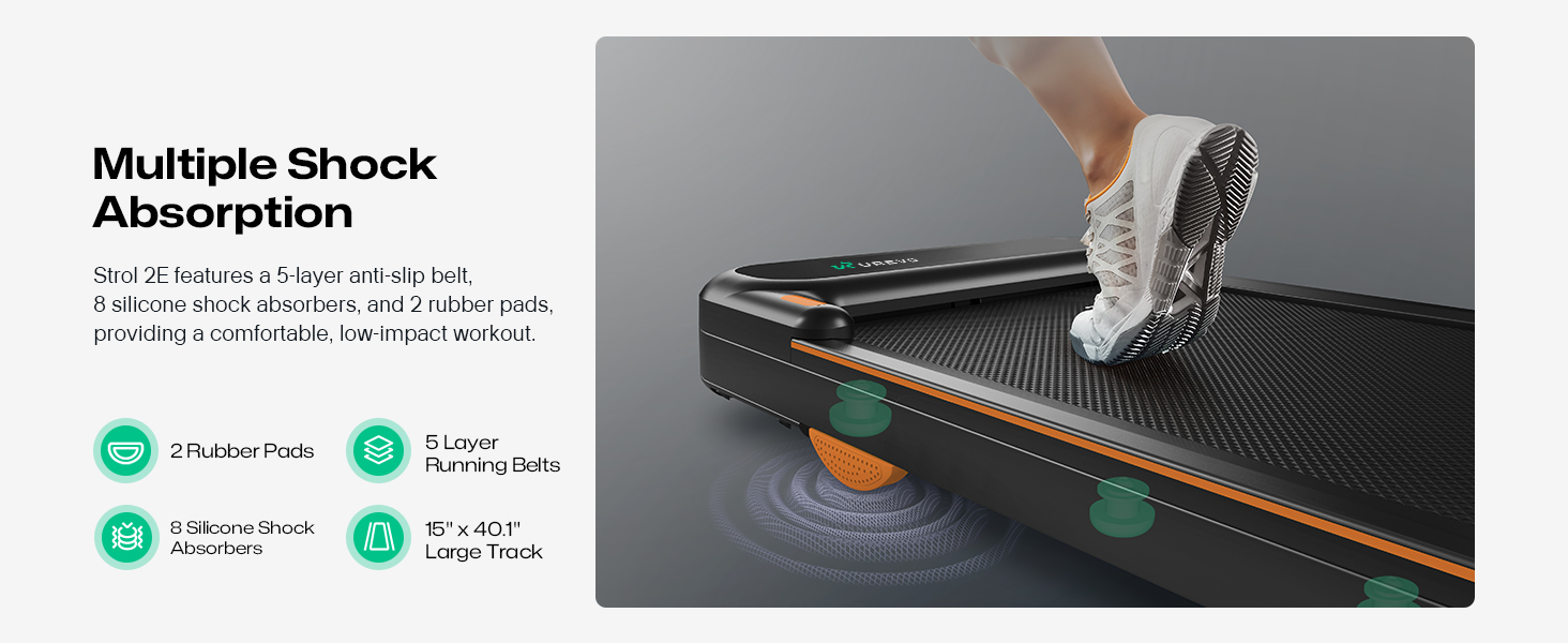 Walking Pad з нахилом 9%, амортизація 6 точок, тихий біговий стіл, 2.5 л.с. для дому/офісу (Чорний з ручкою, APP)