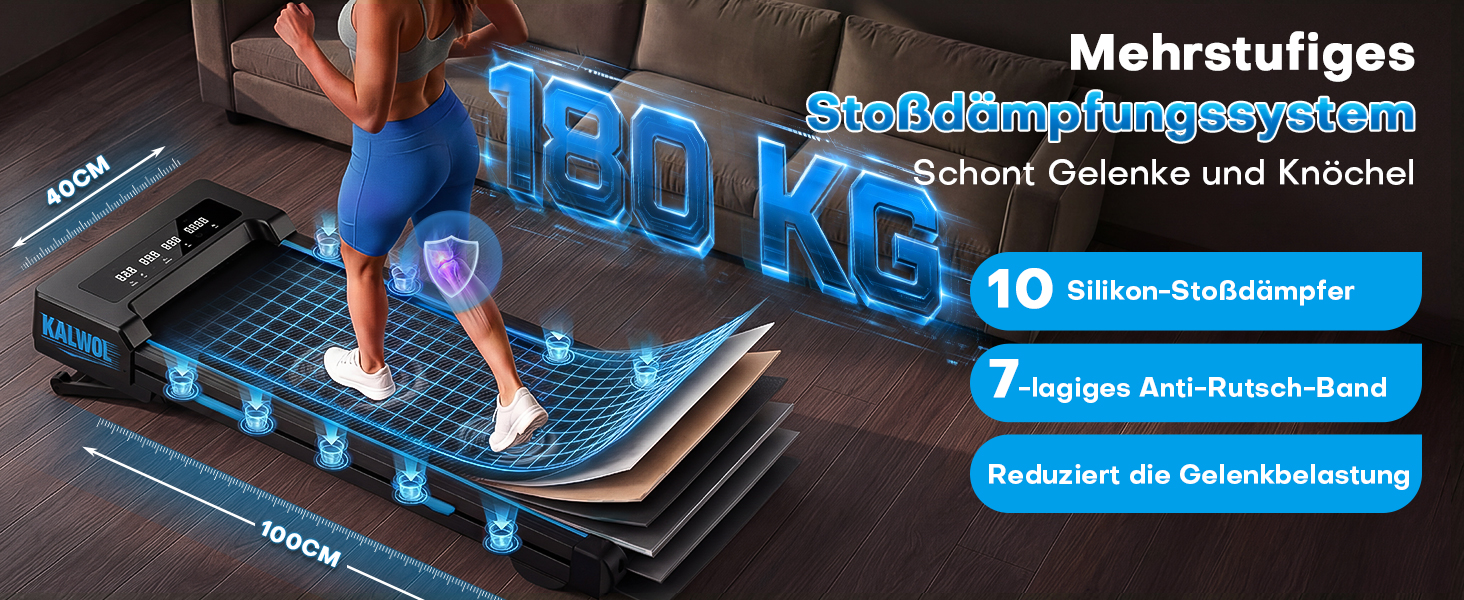 Бігова доріжка Walking Pad з автоматичним нахилом 14%, потужний безщітковий двигун 3.5 HP, швидкість до 10 км/год, LED-дисплей, 12 HIIT-програм, до 180 кг, чорно-блакитна