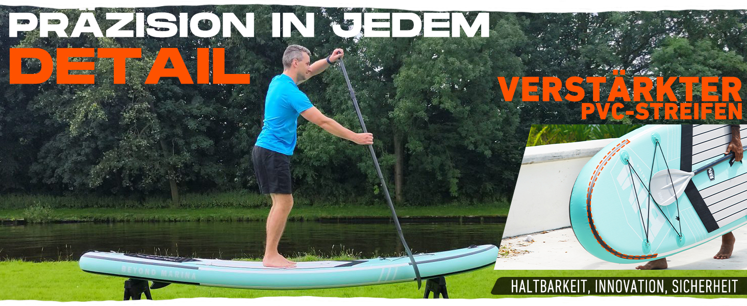 BEYOND MARINA Sup Board: Надувний сапборд для плавання, 320x81x15 см, зелений, з веслом, насосом та рюкзаком